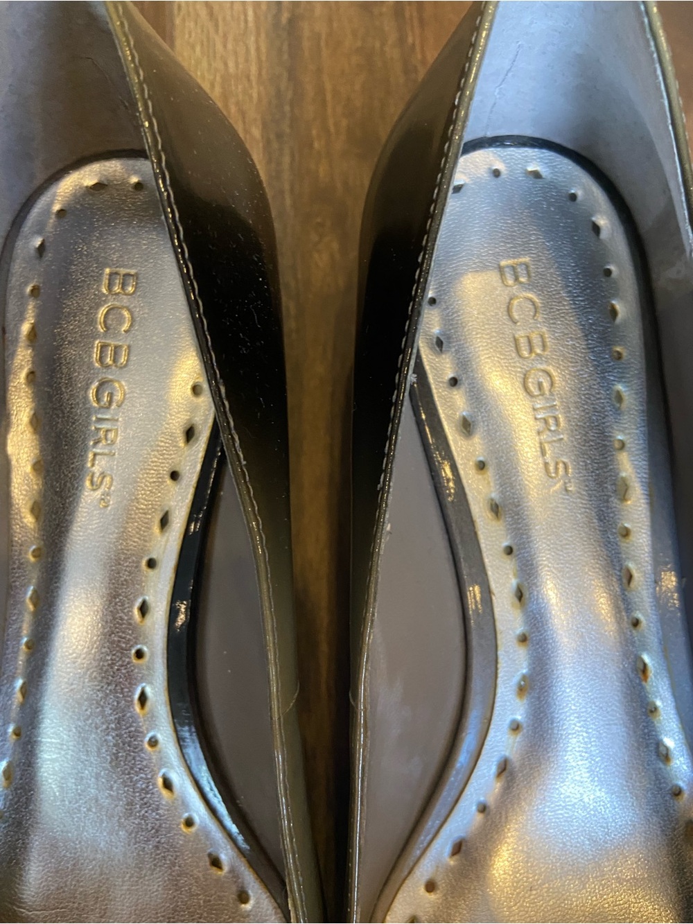 Two Tone Peep-Toe Flats - Picture 3 of 10